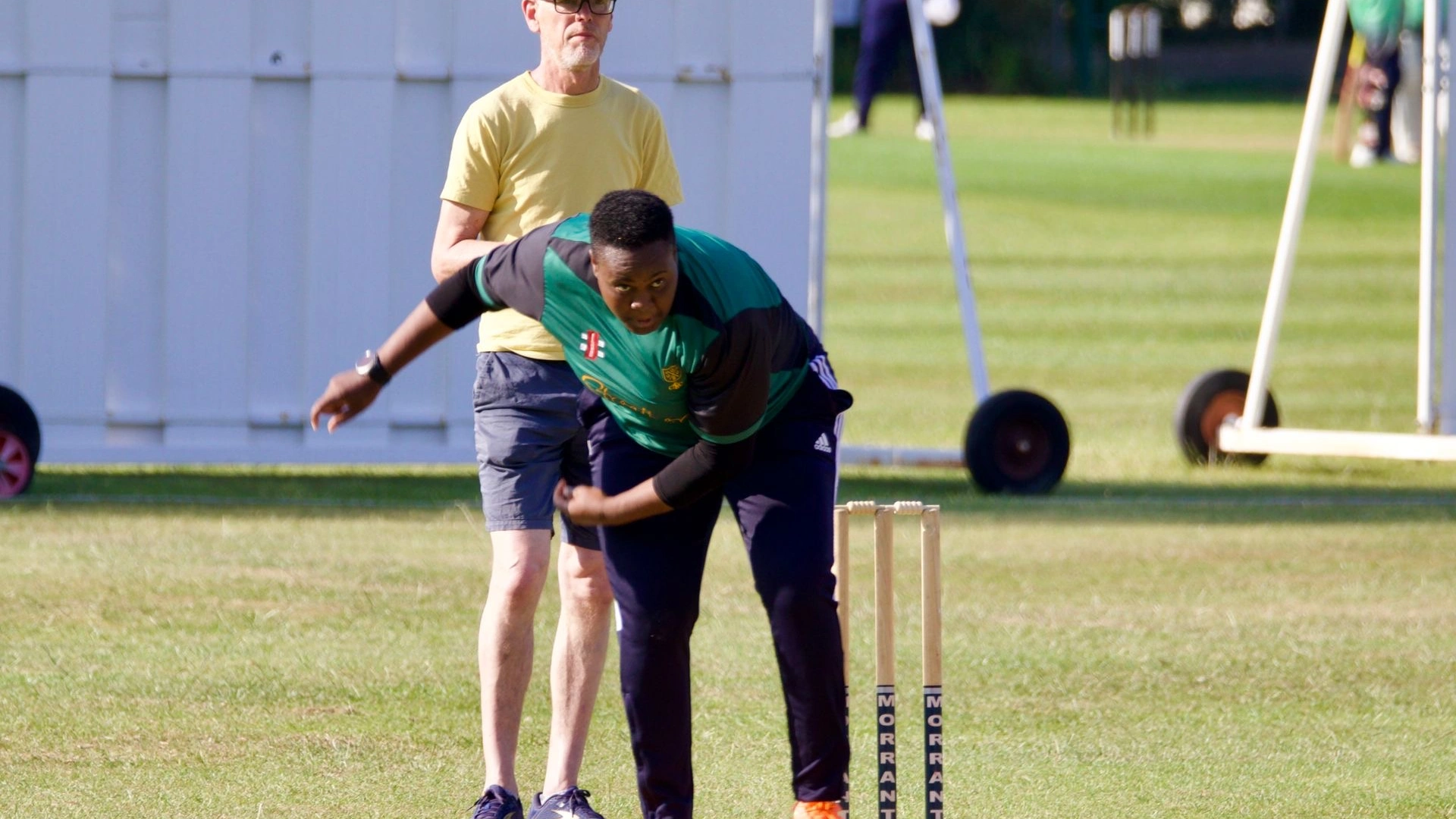 North London CC Women's bowling in her action